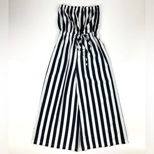 Elegant Monochrome Striped Jumpsuit